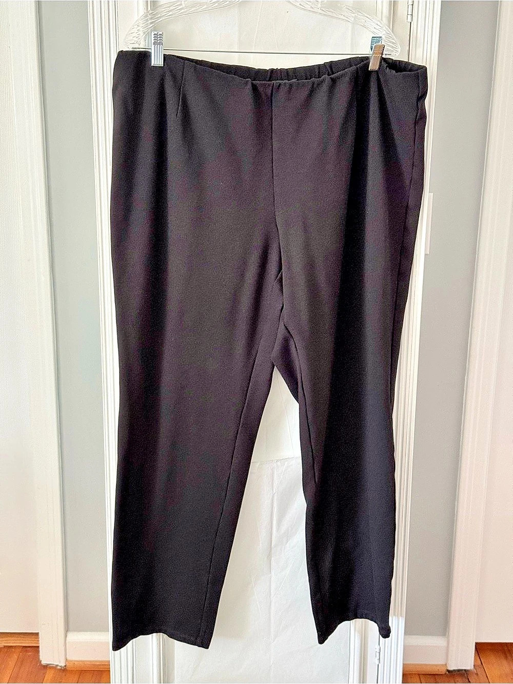 Eileen Fisher Washable Stretch Crepe Slim Ankle Pant Black Size 3X